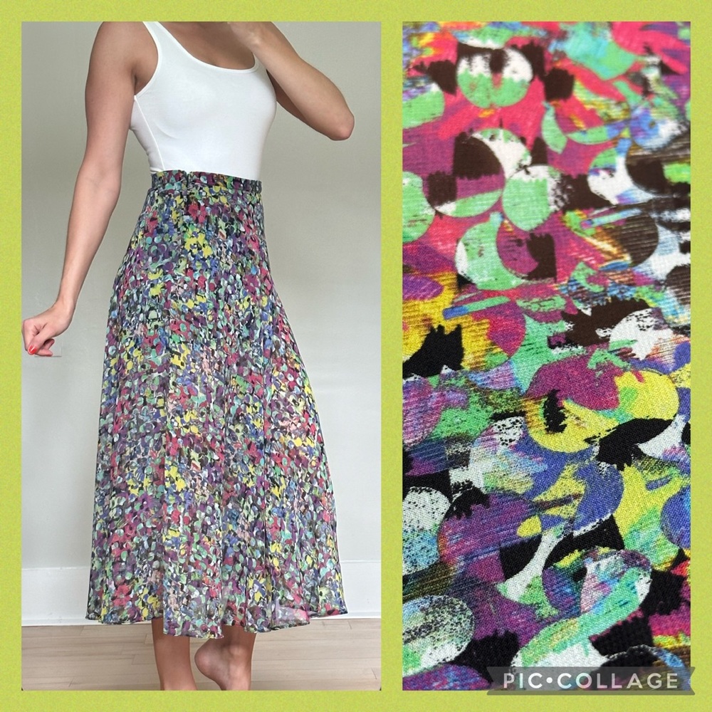 Topshop Paint Splash Midi Skirt
